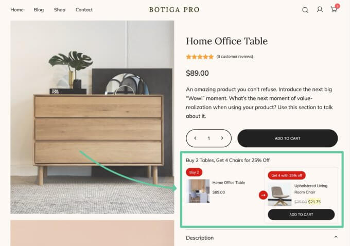 WooCommerce Buy X, Get Y example offer