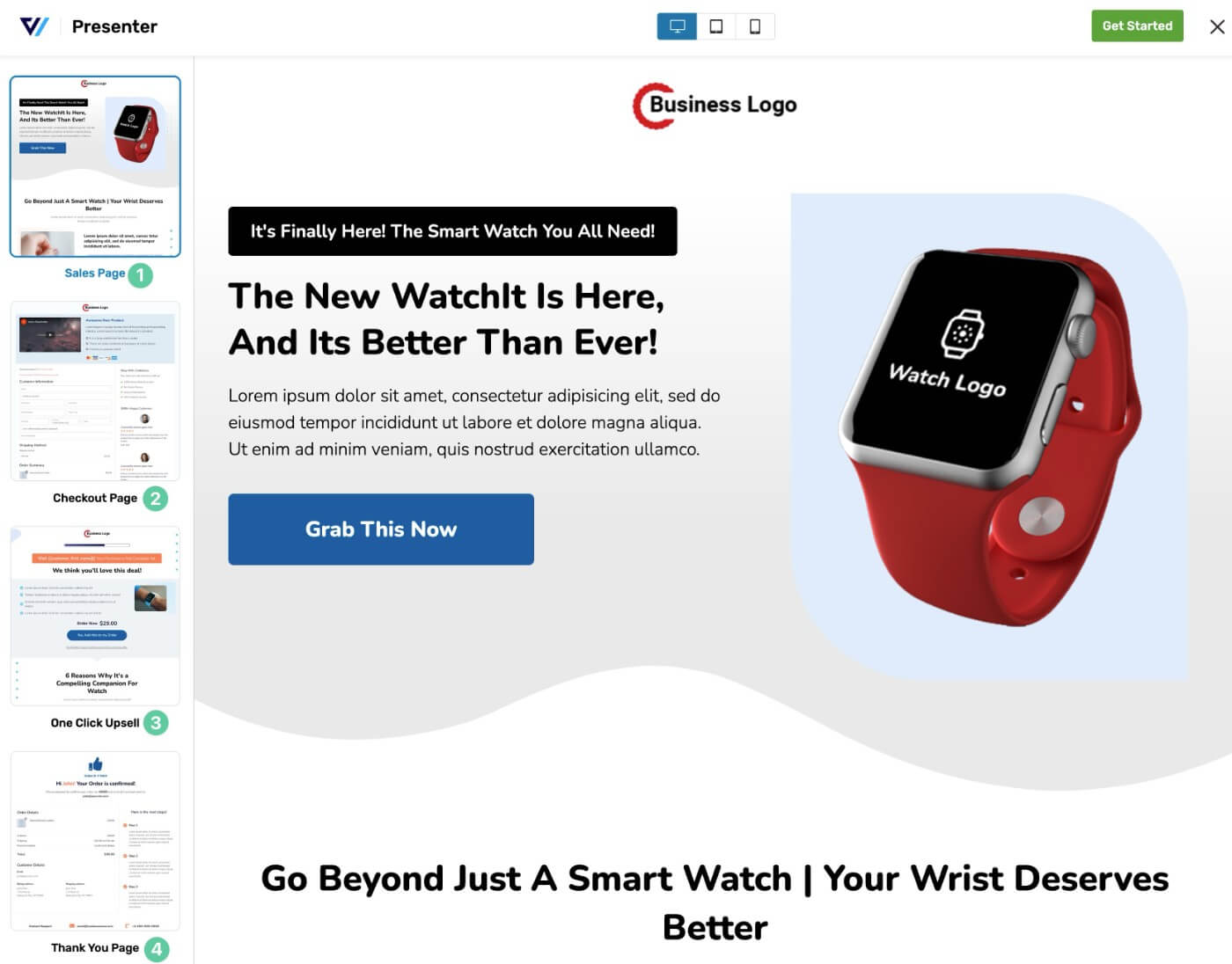 Example of a WooCommerce sales page from Funnelkit