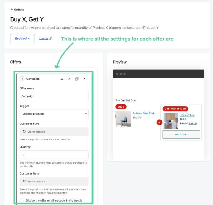 How to configure a Buy X, Get Y offer