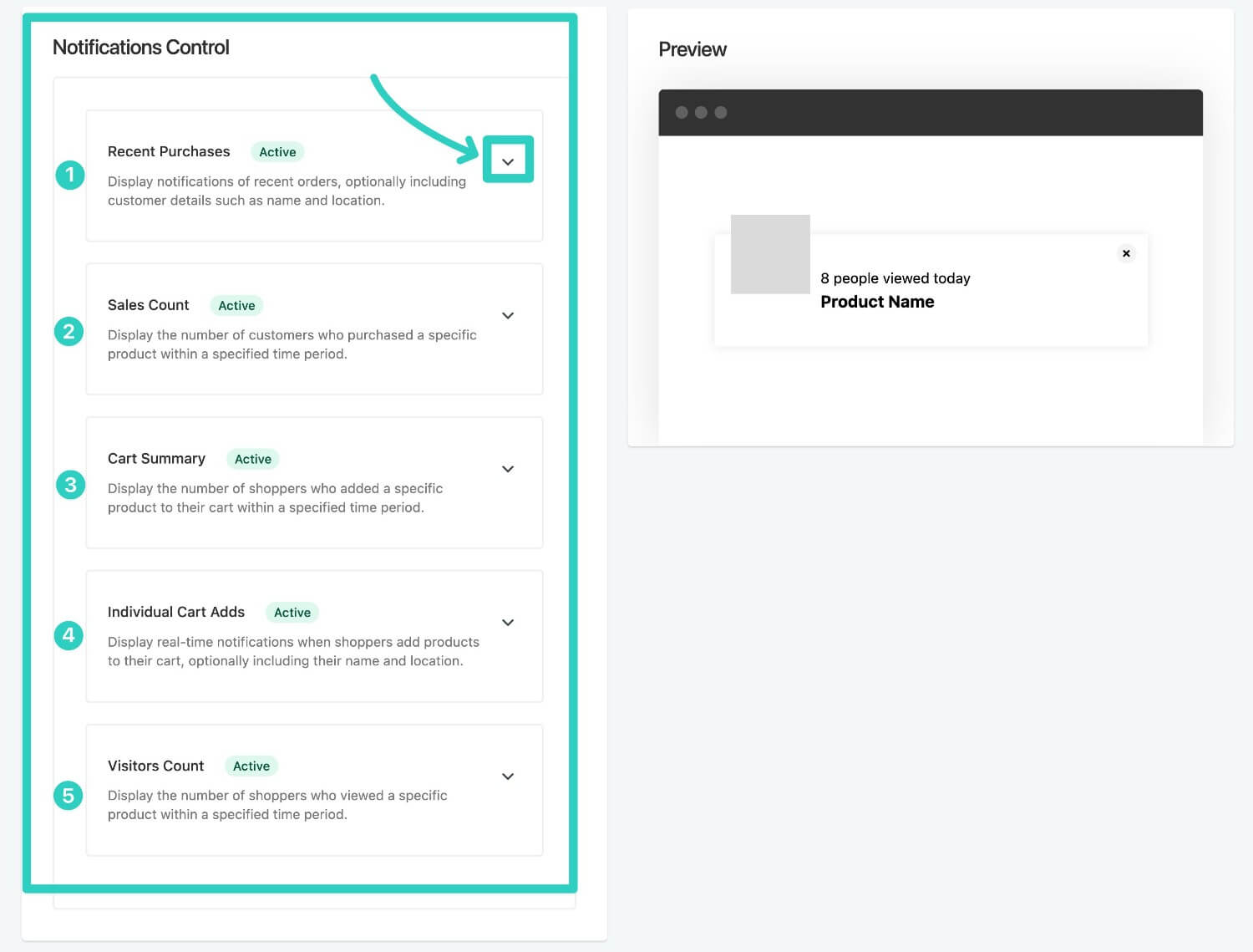 Notification types