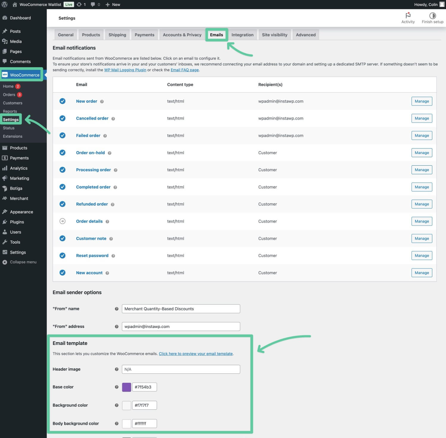 How to customize WooCommerce email template