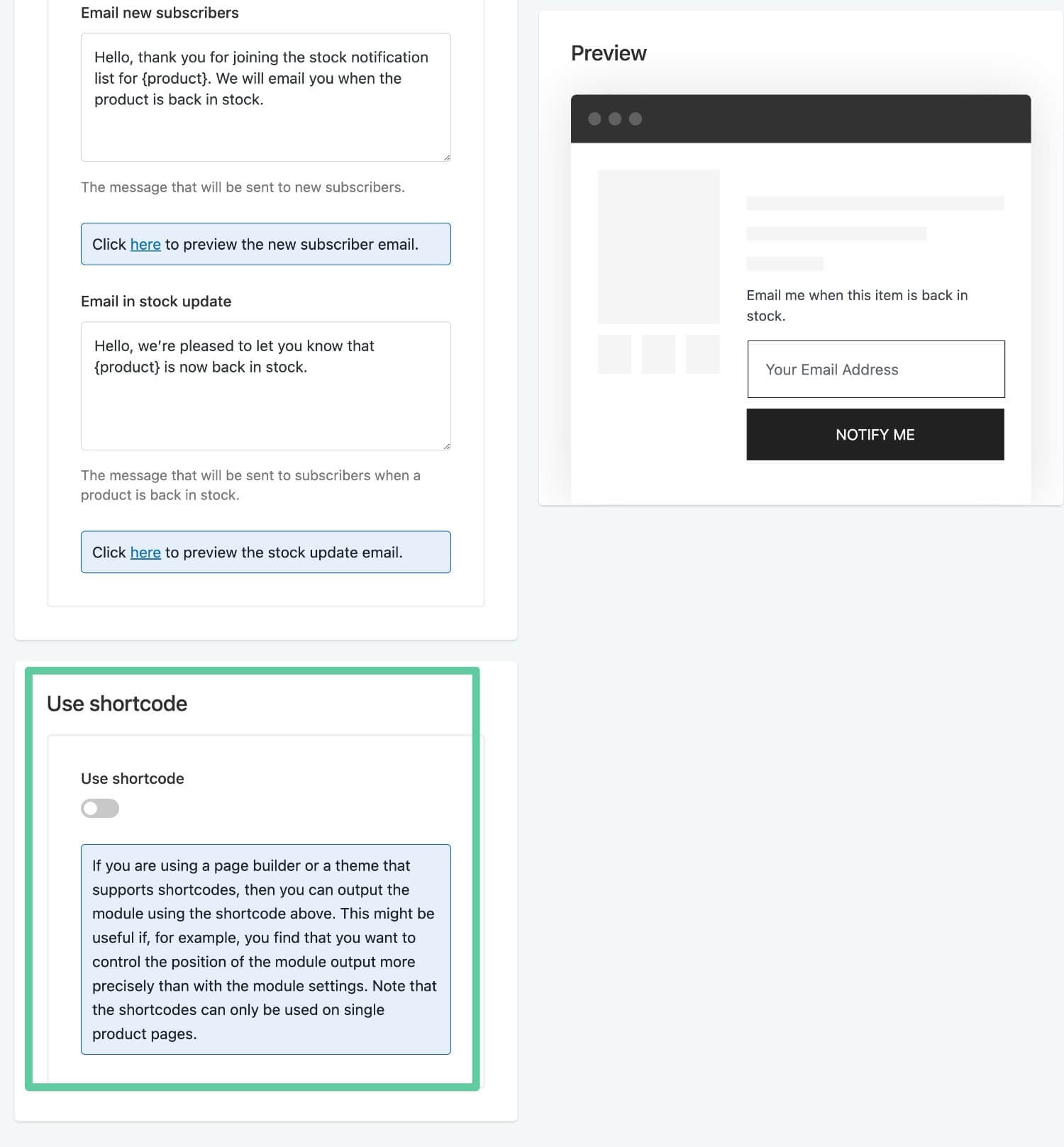 How to manually place the WooCommerce email waitlist form using a shortcode