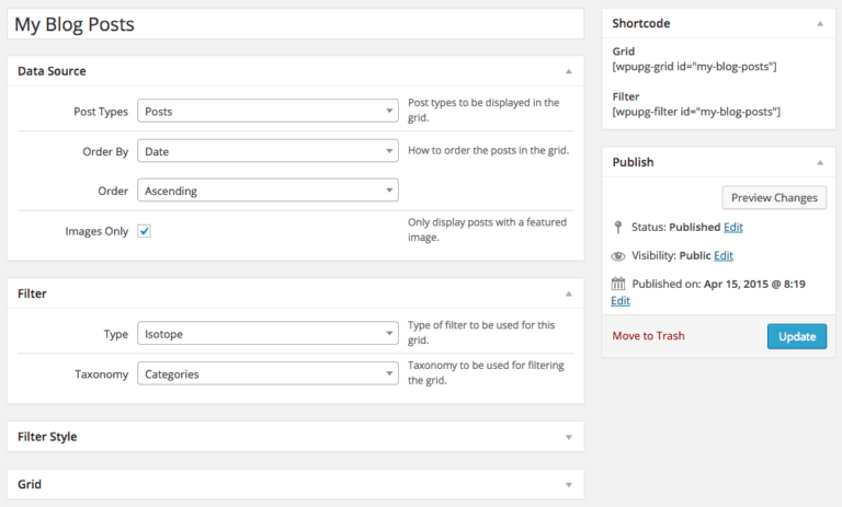 WP Ultimate Post Grid plugin filters